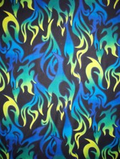  BLUE YELLOW LG FLAMES BIKER