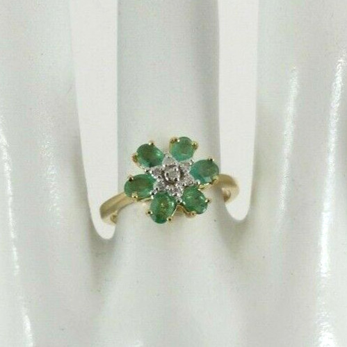 9ct gold emerald - gold,