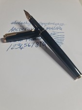 Parker Premier Fountain Pen Black Laque Gold Trim with 18K MO-nib Working. 