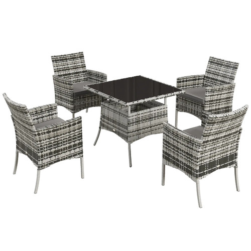 Five pieces rattan - rattan, set