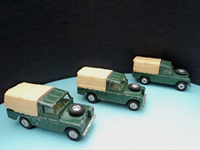 CORGI LAND ROVER 109" W.B. -  DARK GREEN WITH CANOPY x 3, 438; 1963