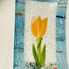 Fused Art Glass Tulip Flower