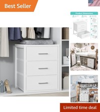 Closet Drawer Organizer White Fabric Small Dresser for Bedroom Dorm Storage