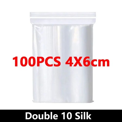 100 small clear plastic bags - clear,