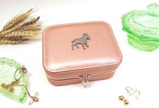 English Bull Terrier on Rose Gold Travel Jewellery Box English Bull Terrier Gift