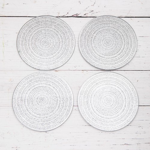 Set 8 silver round - silver,