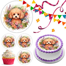 Poodle Dog Cake Topper Party