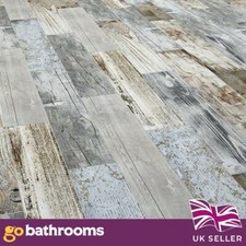 Vintage Reclaimed Wood Effect Matt Blue Porcelain Indoor Tile 150x600mm Per Box