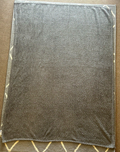 Dark grey waffle weave throw - grey,