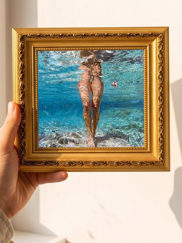Woman standing clear sea oil - woman,