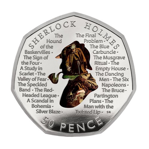 Sherlock holmes 50p coloured - sherlock,