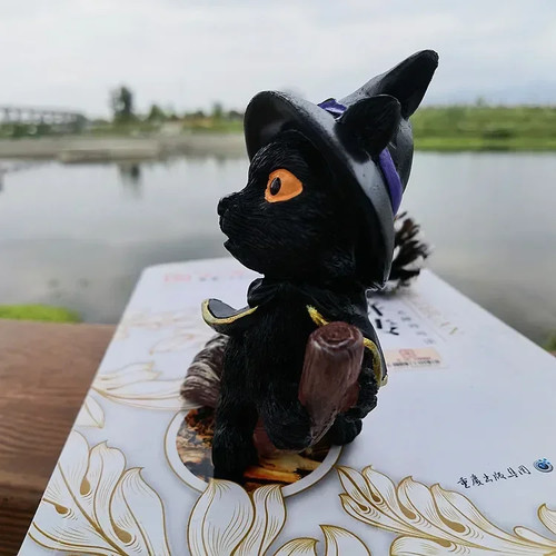 Halloween black cat witch - black,