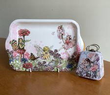 Elite Gift Boxes Flower Fairies Melamine Serving Tray 8.5 x 5.75” + Tin Box VGC