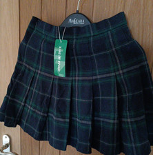 Ladies pleated mini Skirt green tartan check BNWT Uk 6