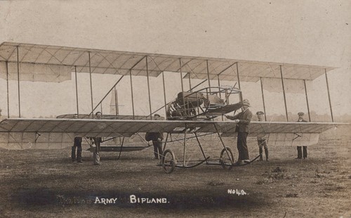 British army biplane aldershot - british,