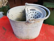 Vintage galvanised metal mop bucket