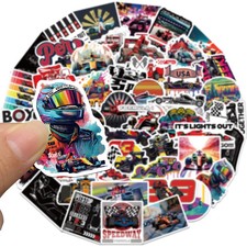 50Pcs F1 Racing Stickers Waterproof Decals For Laptop, Phone, Skateboard, etc
