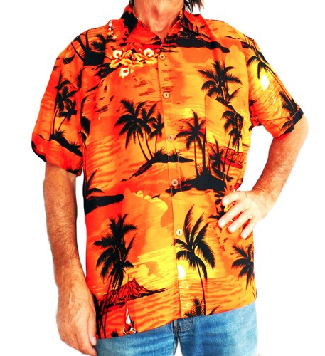 Loud hawaiian shirt orange - hawaiian,