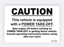 Power Take Off PTO Caution