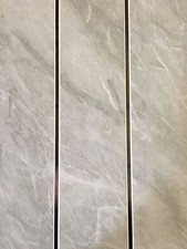 25 Grey Marble Chrome Strip PVC Cladding Shower Wall Panels Bathroom Ceiling