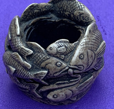 Decorative Vase with Koi Carp Fish Motif – Asian Style, Vintage-Inspired Design.