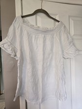 White Off The Shoulder Top Size 18 - Whitby Wench Pirate Steampunk Victorian