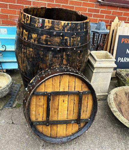 Wooden wine barrel water butt - wine,