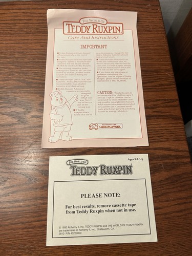 Vintage 1985 teddy ruxpin - vintage,