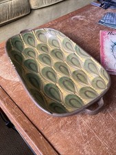 Dybdahl Pottery Dish Oblong Midcentury Danish 