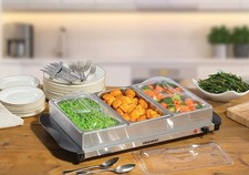 Daewoo 3 Pan Buffet Server with removeable Tray and Plate Warmer Function 200W