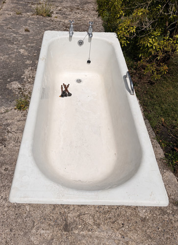 Vintage cast iron bath - cast,