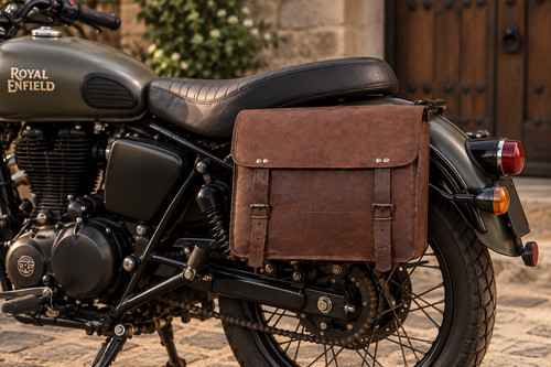 Brown leather motorcycle - leather,