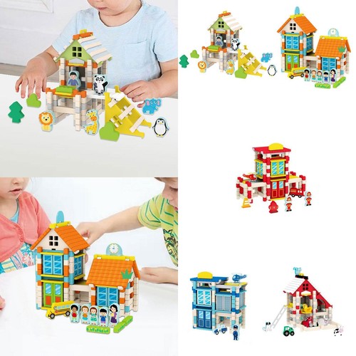 Wooden house building - wooden, playset