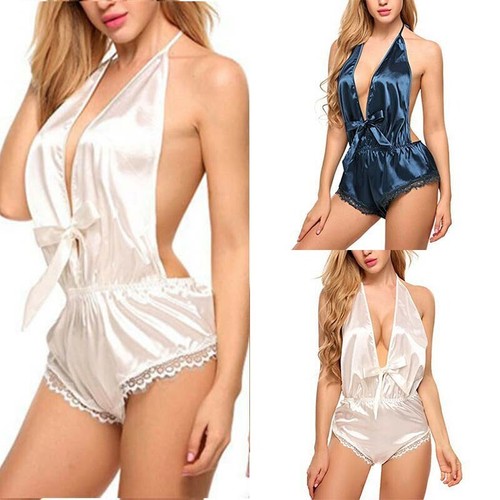 Sexy satin sleepwear - v,