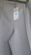 ladies polyester white and black dogtooth print , primark size 10 trousers