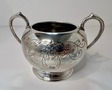 Vintage Art Deco Silver Plated Sugar Bowl EPBM Made In Sheffield