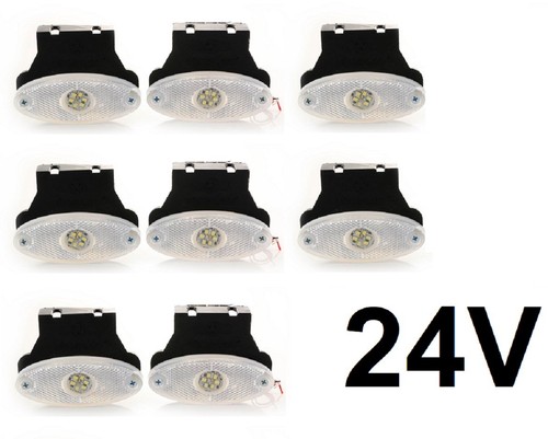 White side front 24v marker - 8x,