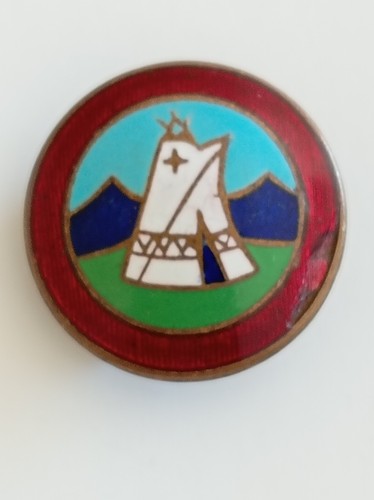 Camping club enamelled lapel - camping,
