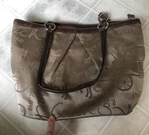 Coach signature khaki leather - coach,