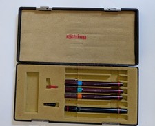 Vintage Rotring Isograph Technical Drawing Case and Part Set
