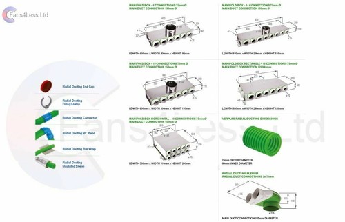 75mm diameter radial ducting - 75mm,