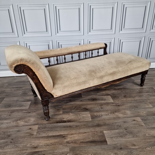 Antique chaise longue carved - chaise,