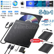 CD DVD RW USB TypeC External RW Disc Burner Drive Reader Windows 10 11 Laptop PC