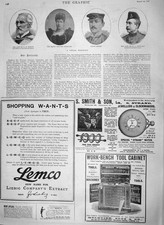 Old Antique Print 1900 Burton