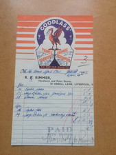 Liverpool  Coloured   Top   Paint  Stores  Invoice.