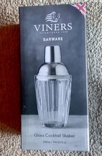 Viners Barware Glass Cocktail Shaker Capacity 280ml Silver/Transparent Gift