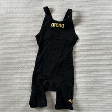 Arena Women's Carbon Air 2 Openback Kneeskin Swimsuit Black/Gold Size 28