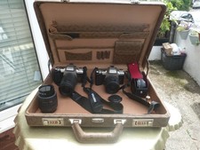 2 Pentax MZ-50 35mm Cameras + Tamron Assorted Lenses see photo's in nice case