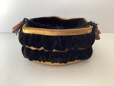 Vintage BLACK VELVET BUCKET &