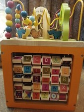 zany zoo wooden activity cube